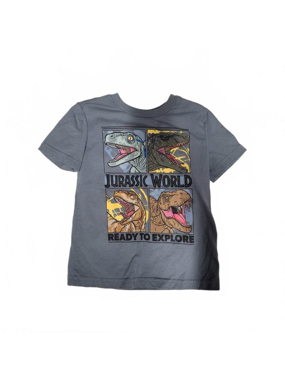 Jumping Beans Dinosaur Jurassic Pack Gray Short Sleeve Graphic Tee Boys Size 4